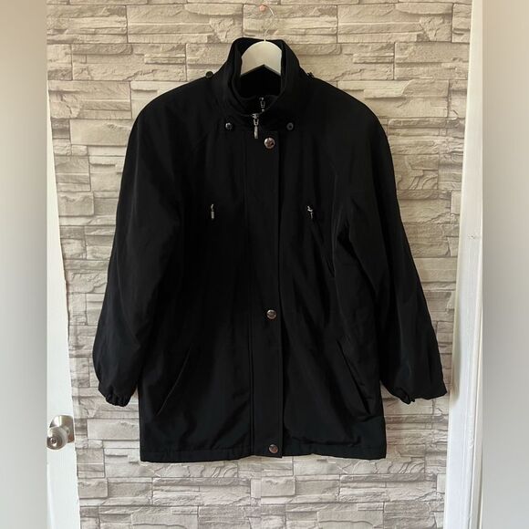 Náutica || Women’s Black Soft-shell Bomber Small Mid-weight Double Zipper Jacket - Picture 1 of 7